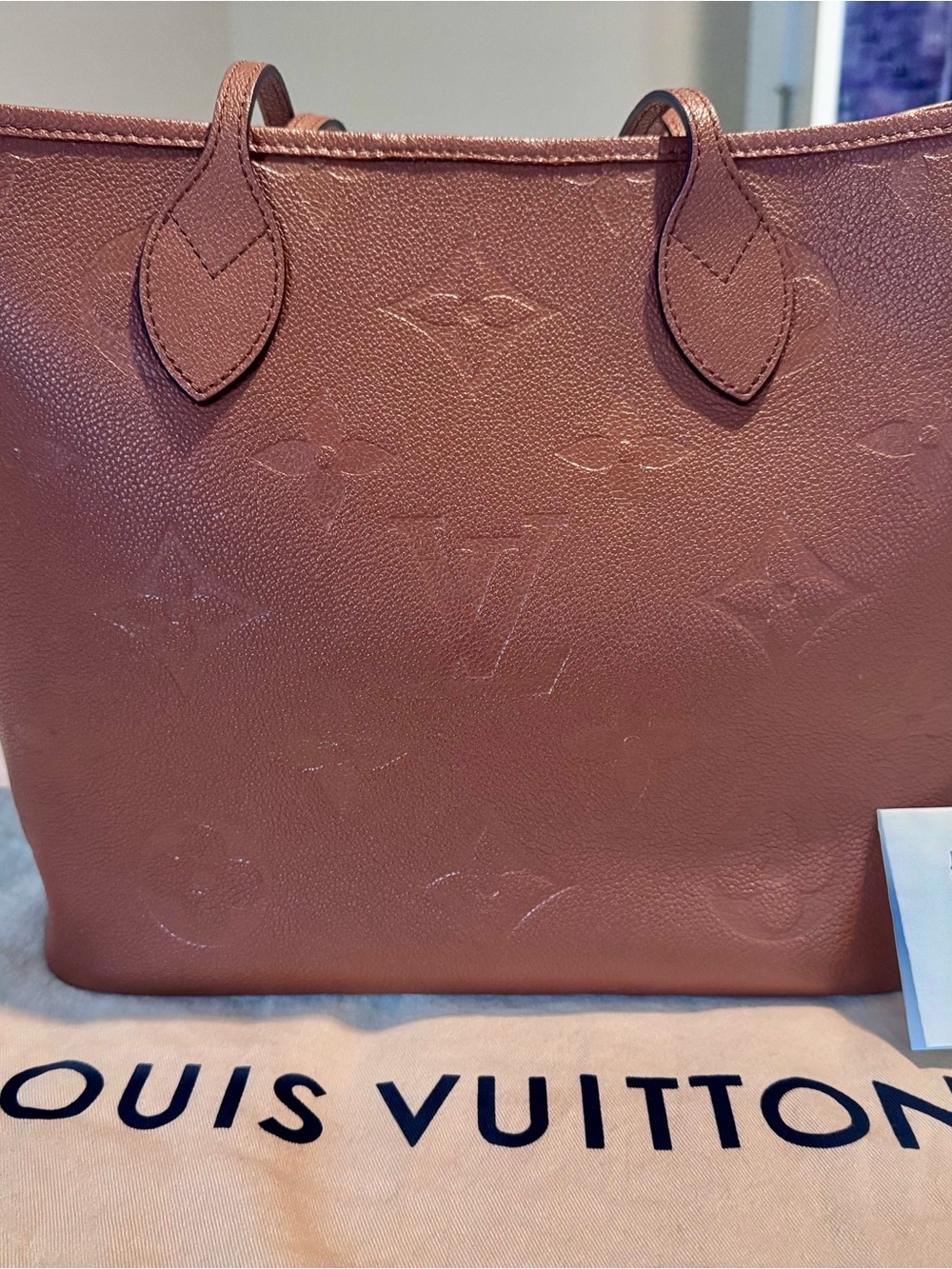 Louis Vuitton Giant Monogram Neverfull MM Empriente Cognac Leather